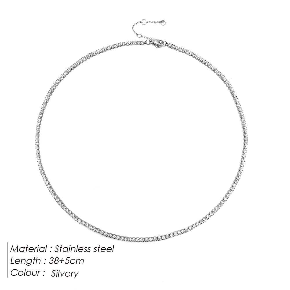 2mm Diamond Tennis Choker Necklace