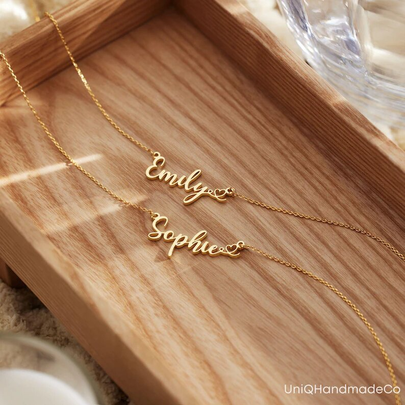 Custom Name Necklace with Heart