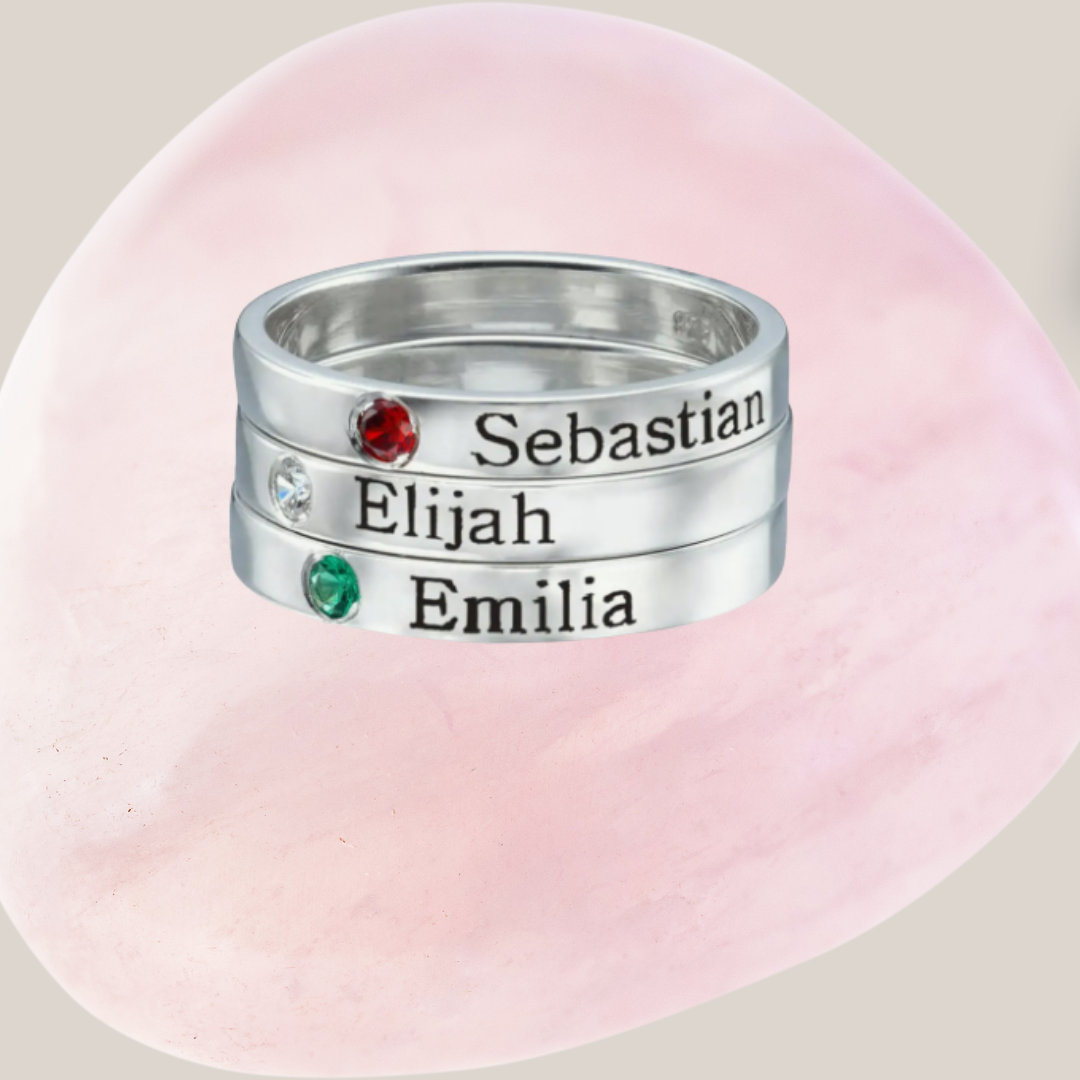Personalised Rings With Names Brthstone Rng Name Rng Brthstone