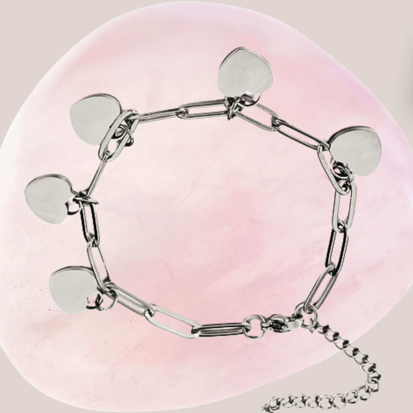 Chain Link Bracelet with Heart Charms