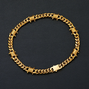 Barbed Wire Design Cuban Link Necklace