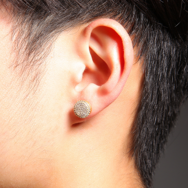 Round Double Layer Stud Earrings