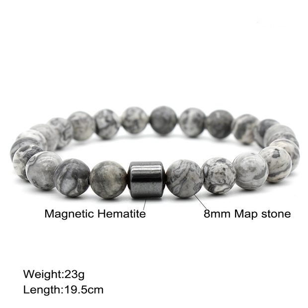 Stone Beaded Magnetic Bracelet