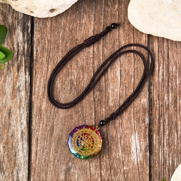 Balanced Energy Chakra Orgonite Necklace with EMF Protection