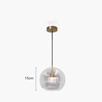 Trendy Transparent LED Glass Ball Adjustable Hanging Pendant Light