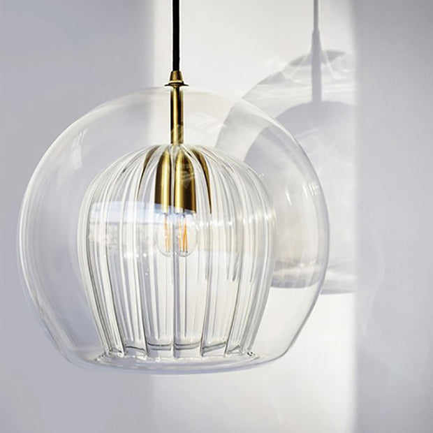 Trendy Transparent LED Glass Ball Adjustable Hanging Pendant Light