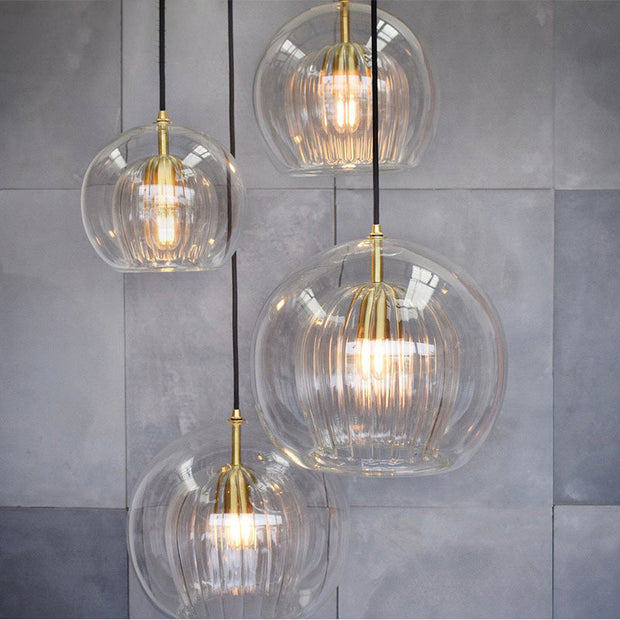 Trendy Transparent LED Glass Ball Adjustable Hanging Pendant Light