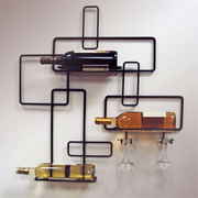 10-Bottle Modern Geometric Wall Mounted Wine Rack