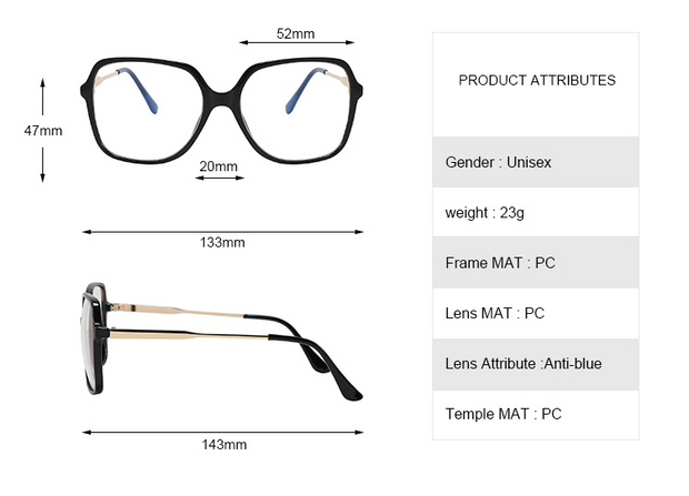 ScreenTime Bright Black Computer Glasses