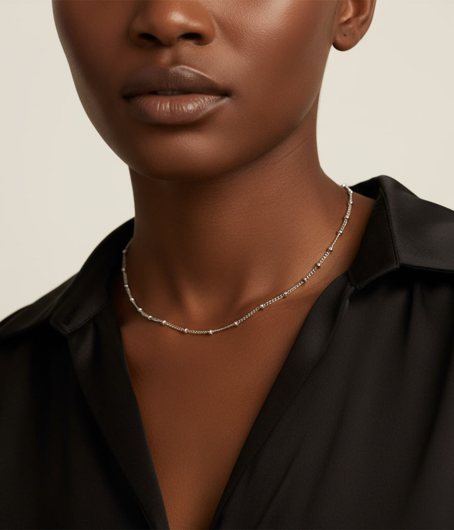 Silver Beaded Choker