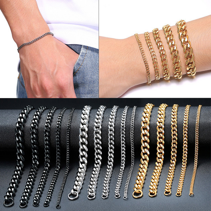 Stainless Steel Cuban Chain Bracelet