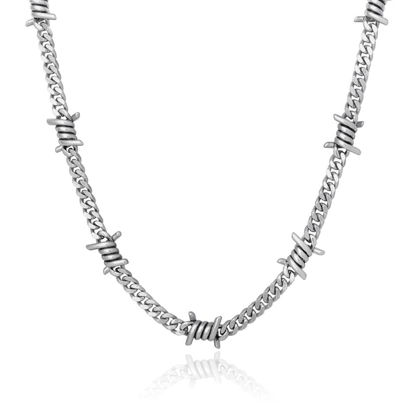 Modern 6mm Barbed Wire Cuban Chain Necklace