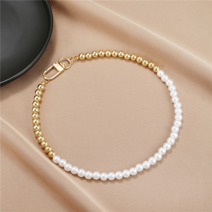 Chic Pearl Embellished Lock Chain Necklace