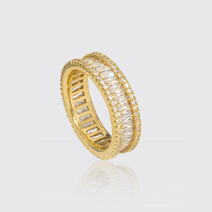 Gold Prong Set Baguette Band Ring