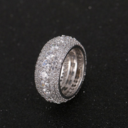 White Gold 5 Row Iced Ring