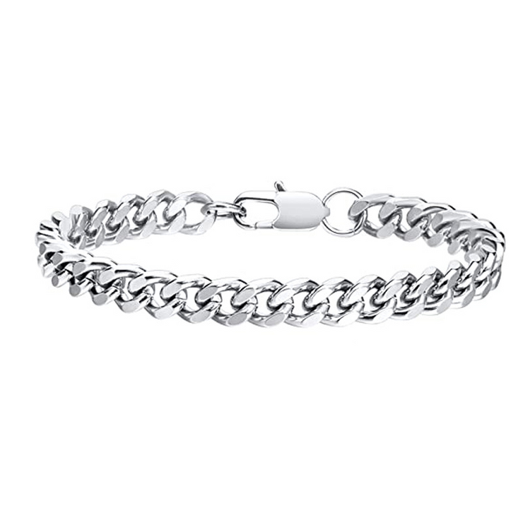 Titanium Steel 7.5mm Cuban Bracelet