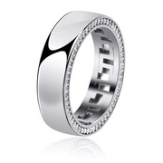 925 Silver Single Row Band Ring