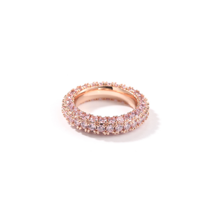 Rose Gold 3 Row Prong Ring