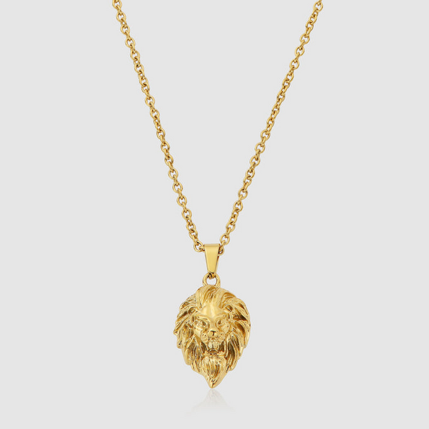 Gold Lion Pendant Necklace