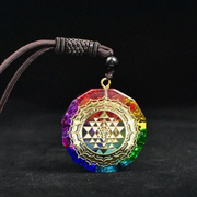 Balanced Energy Chakra Orgonite Necklace with EMF Protection