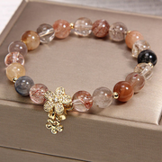 Multicolored Gemstone Flower Bracelet