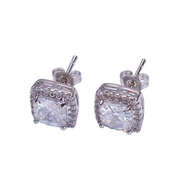 Square Diamond Stud Earrings