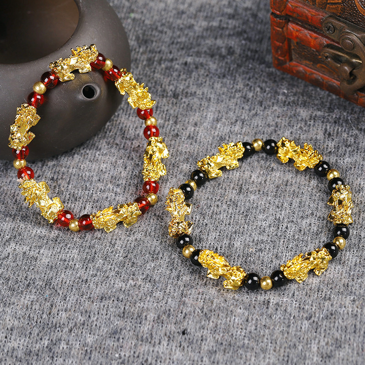 Garnet Lucky Pixiu Wealth Bracelet