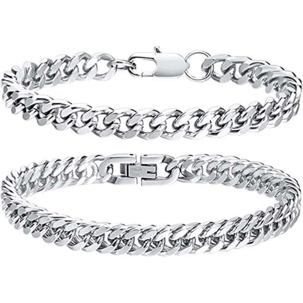 Two Piece Titanium Steel Cuban Bracelet