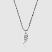 Silver Wing Shaped Pendant Necklace