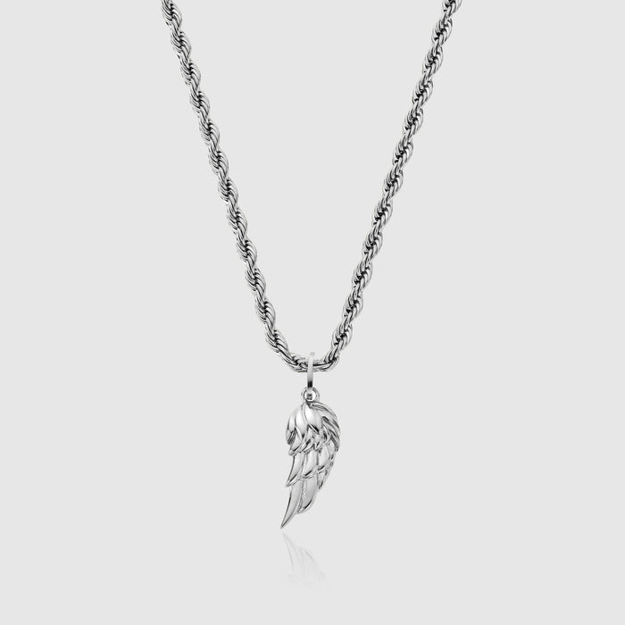 Silver Wing Shaped Pendant Necklace