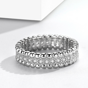 Double Sided Roller Ball White Gold Ring