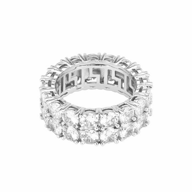 White Gold Double Row Ring