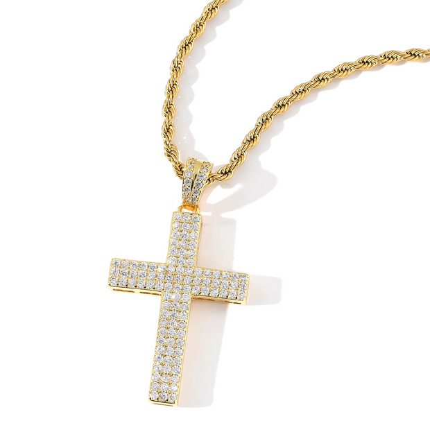 Baguette Cross Pendant Necklace