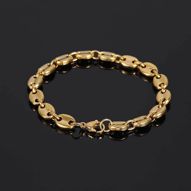 6mm Coffee Bean Link Chain Bracelet