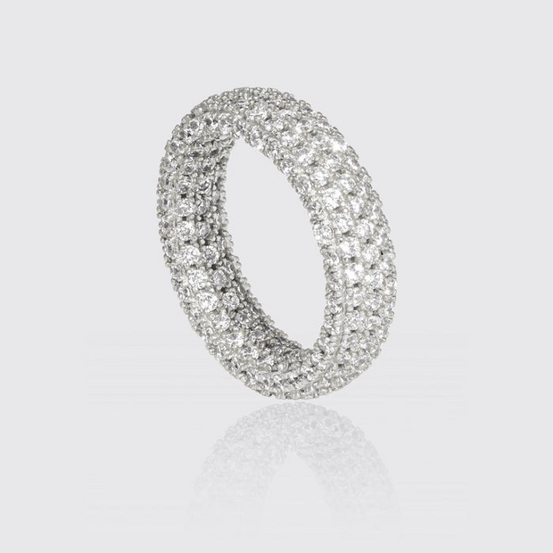 White Gold Paved Prong Infinity Ring