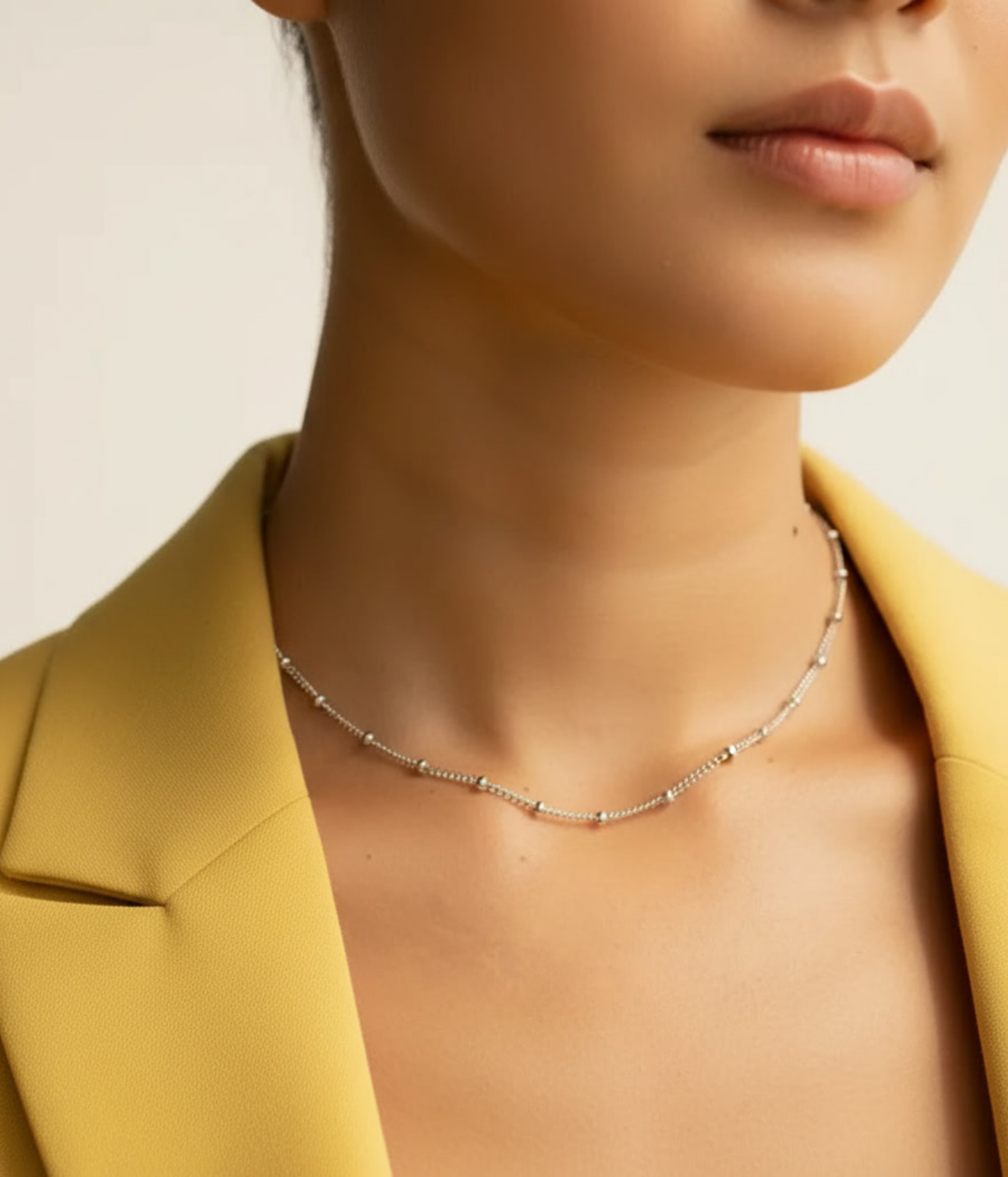 Silver Beaded Choker