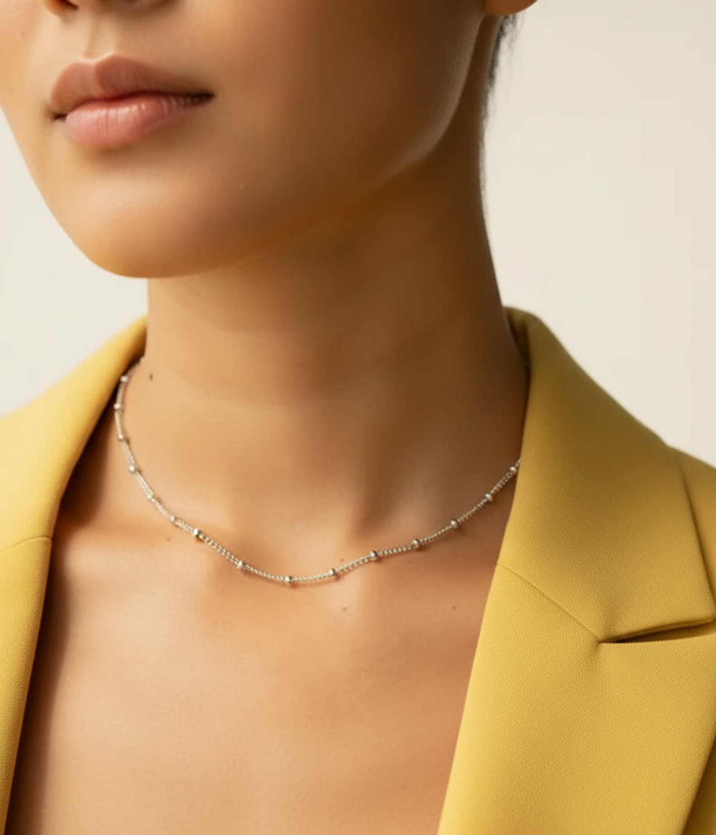 Silver Beaded Choker