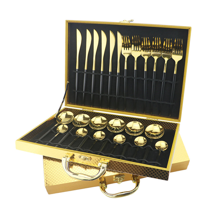 Modern Gold Flatware Set (24 Pieces)