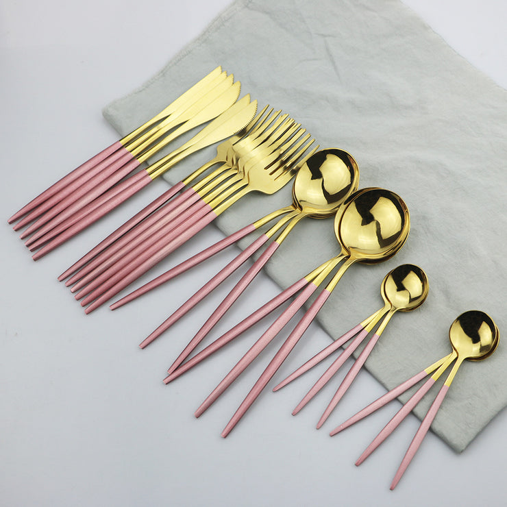 Modern Gold Flatware Set (24 Pieces)