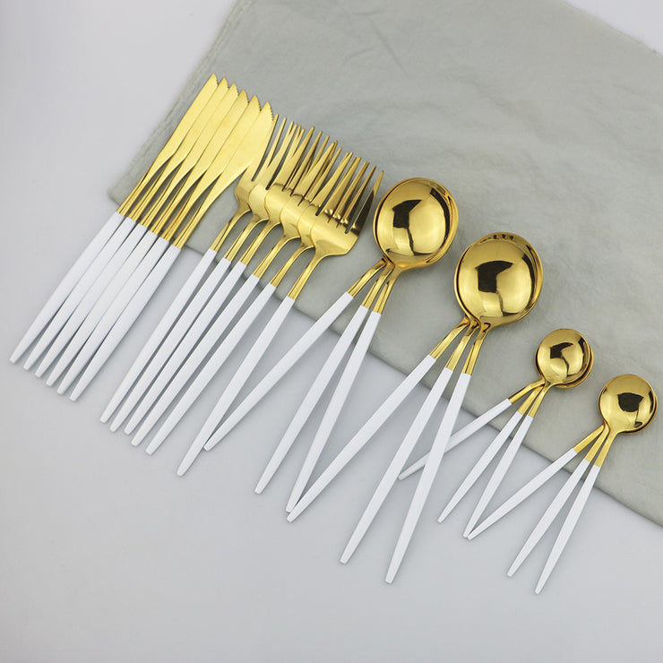 Modern Gold Flatware Set (24 Pieces)