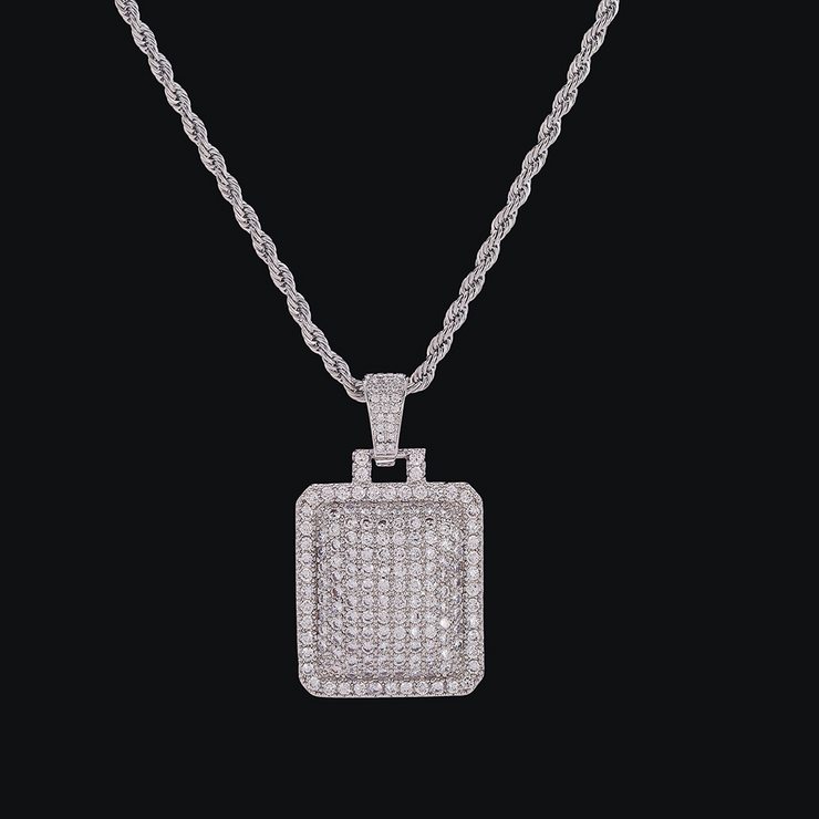 White Gold Ice Cube Pendant