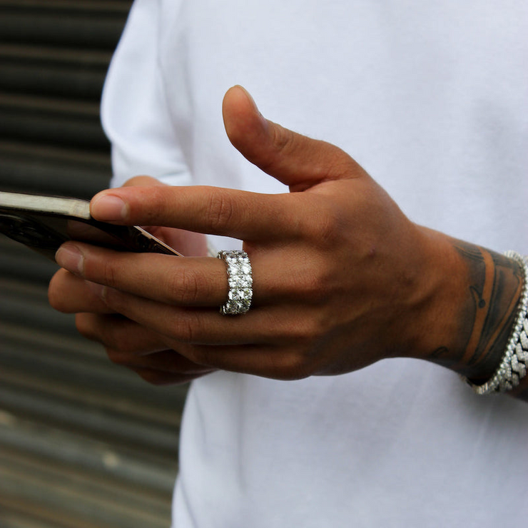 White Gold Double Band Ring