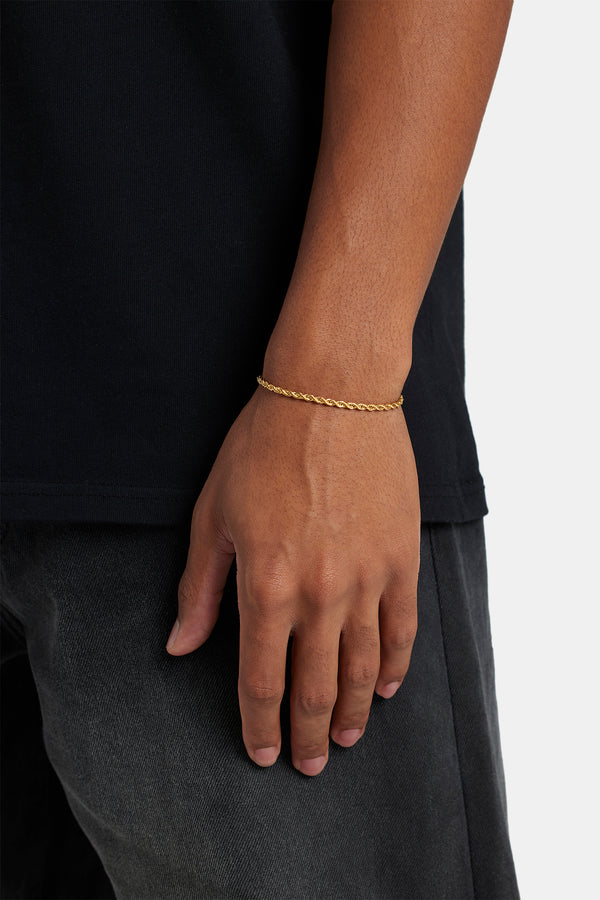 4mm Gold Rope Bracelet