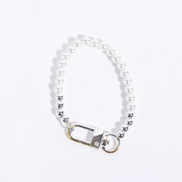 Fashionable Pearl-Embellished Lock Bracelet