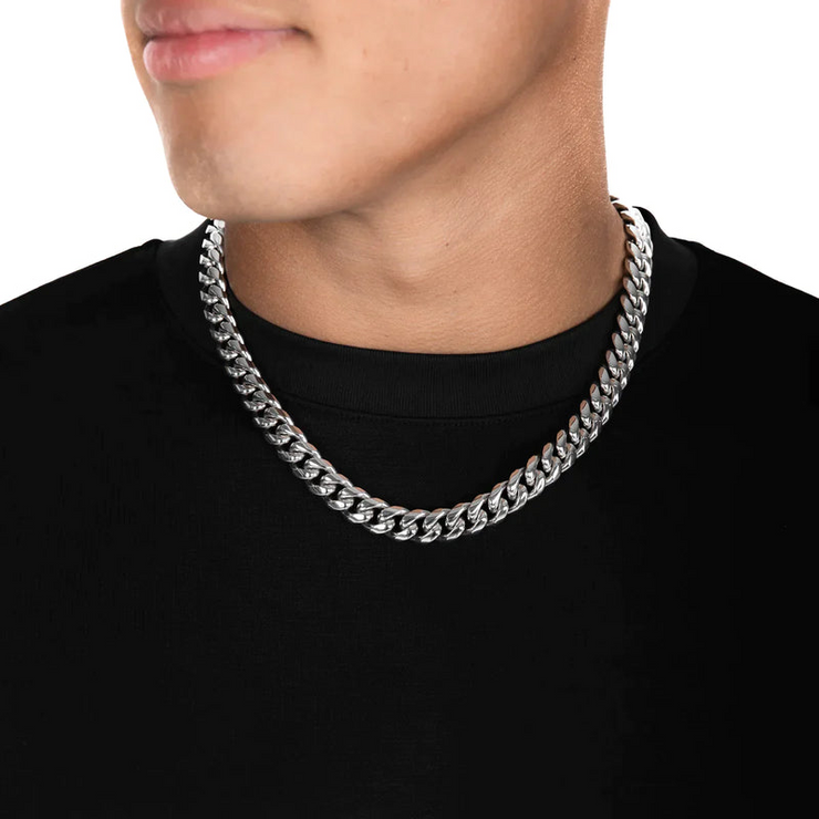 12mm Cuban Link Chain Silver