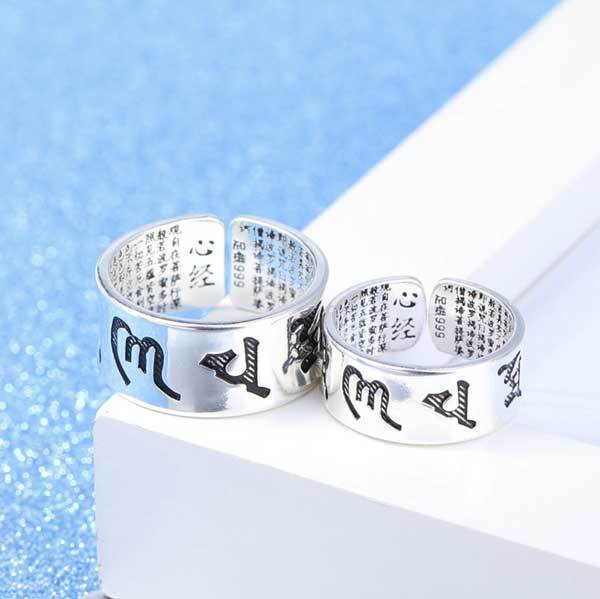 Mantra Engraved Heart Sutra Ring