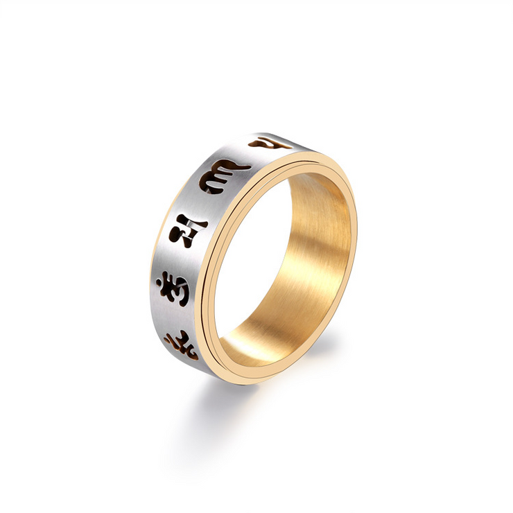 Rotating Titanium Mantra Ring