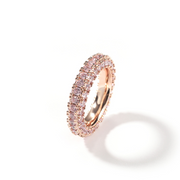 Rose Gold 3 Row Prong Ring