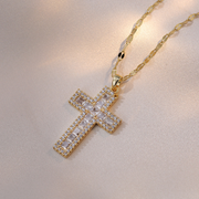 Simple Cross Zircon Pendant