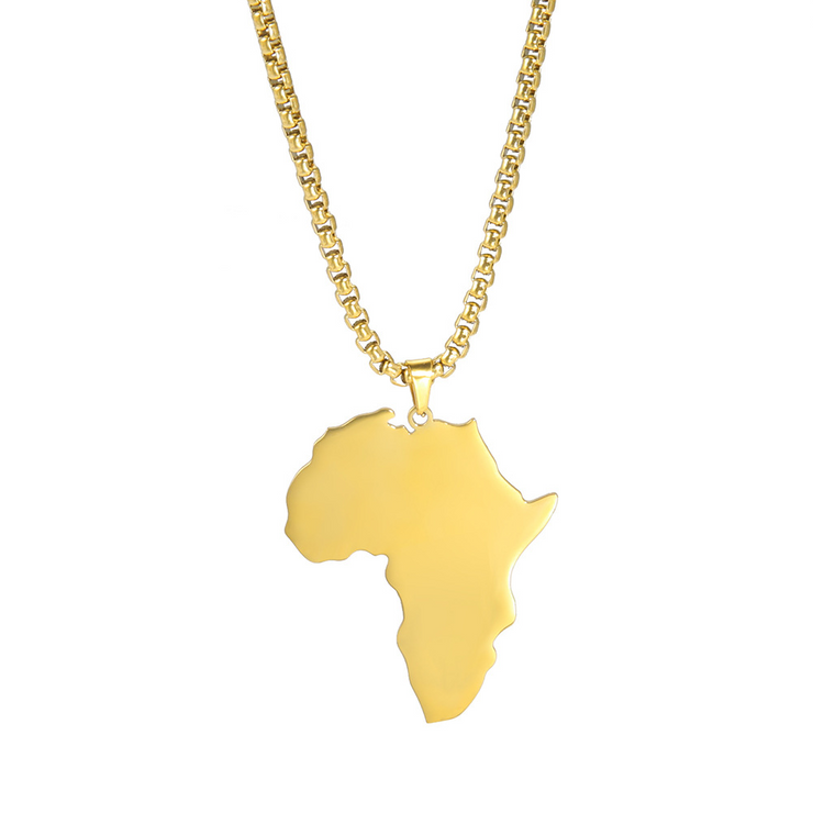 Gold Africa Pendant Necklace